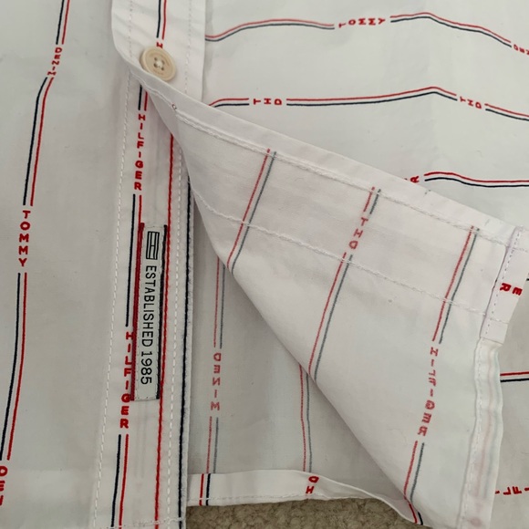 Tommy Hilfiger Denim white button down short sleeve men’s shirt - Picture 7 of 7